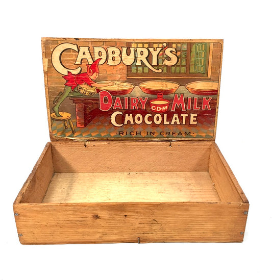 Antique Advertising - Cadbury's Dairy Milk Chocolate Wooden Shop Display Box