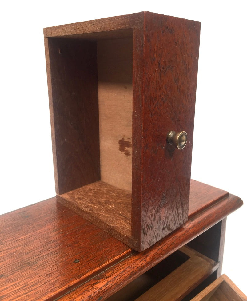 Antique Tabletop Wooden Small Chest of Drawers / Storage Box Cabinet c.1930