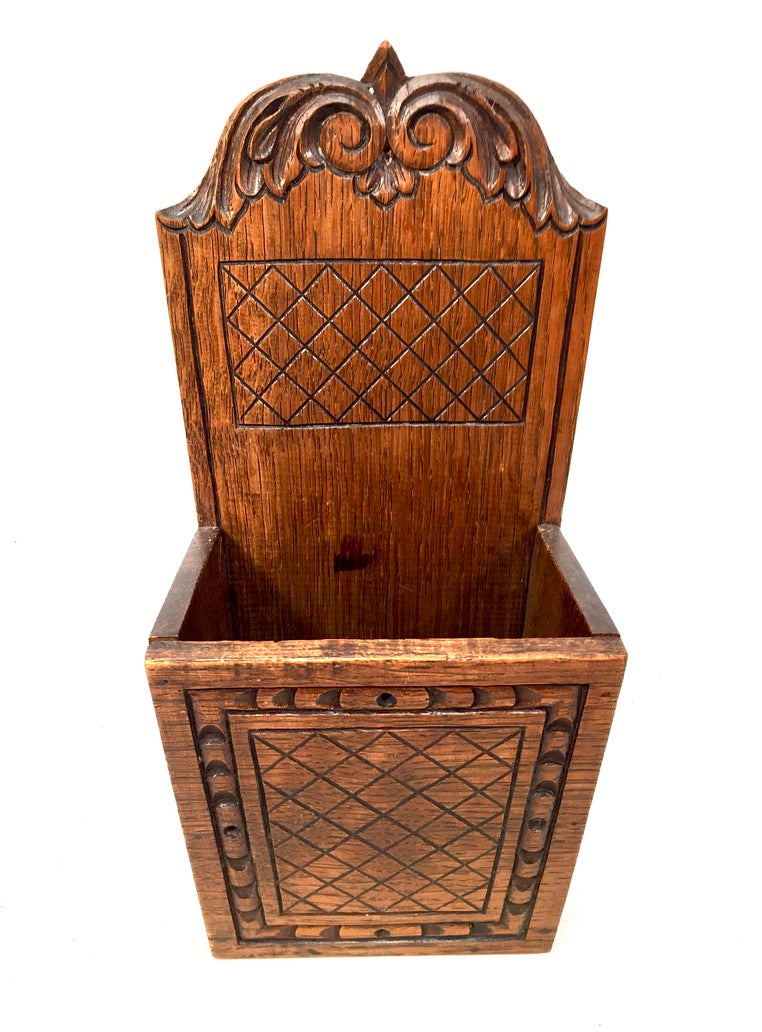 Antique Wooden Tabletop / Wall Hanging Wooden Candle Box Church Used c.1930