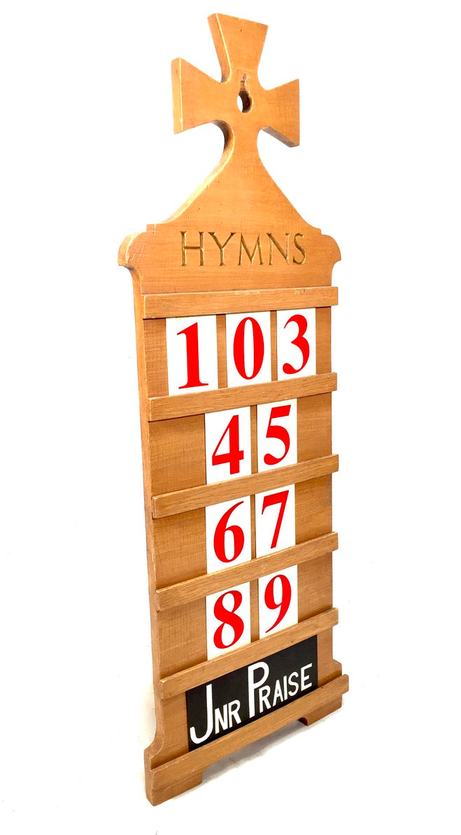 Vintage Large Wooden Church Used Hymn Board & Numbers Mid 20th Century c1950