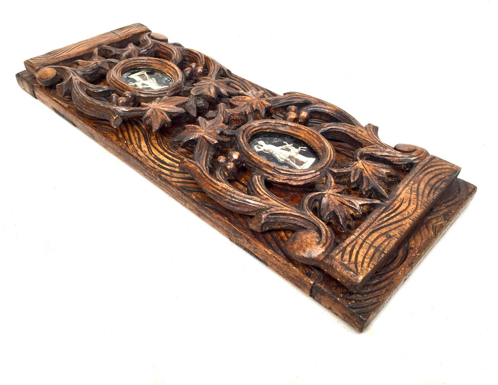 Antique Wooden Art Nouveau Tabletop Book Slide Display Stand Shelf Rack c1900