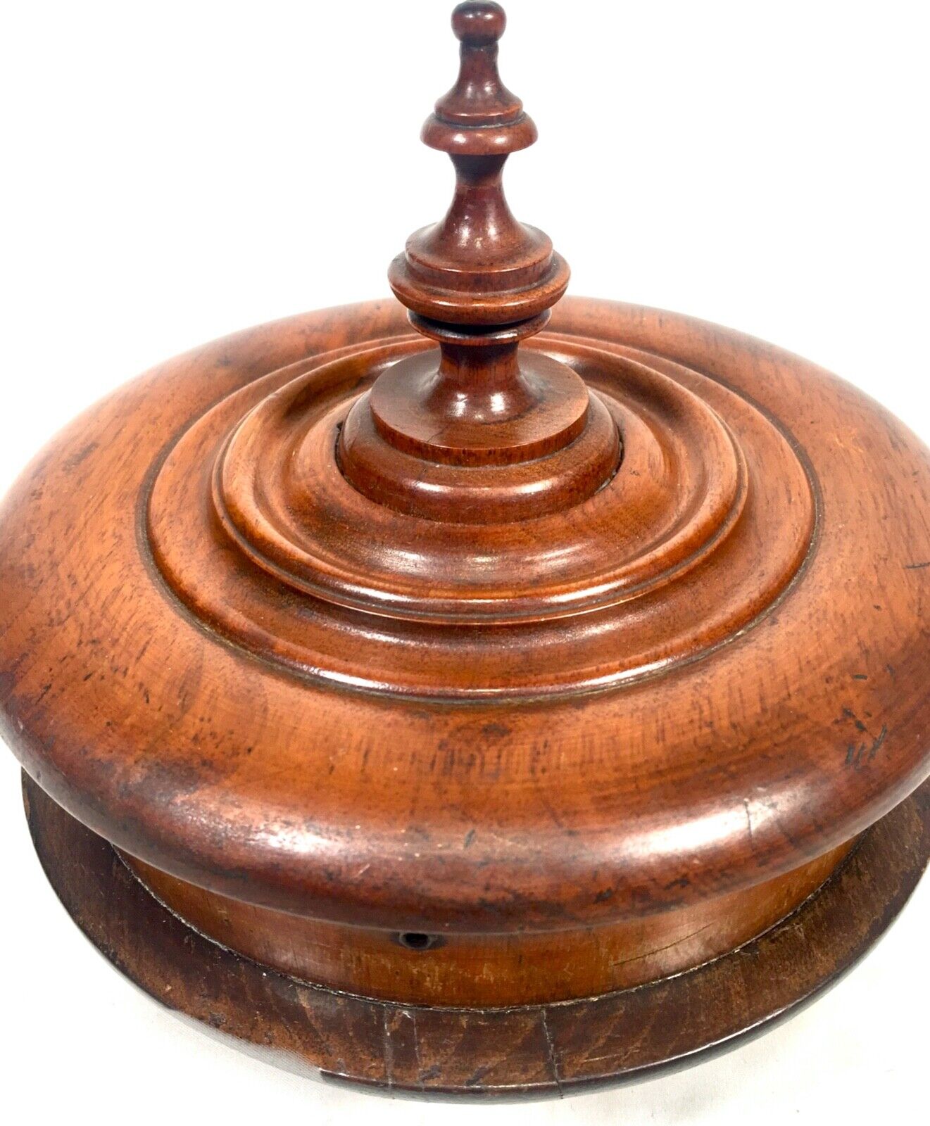 Victorian Mahogany Treen Sewing Stand - Tabletop Revolving Cotton Spool Holder