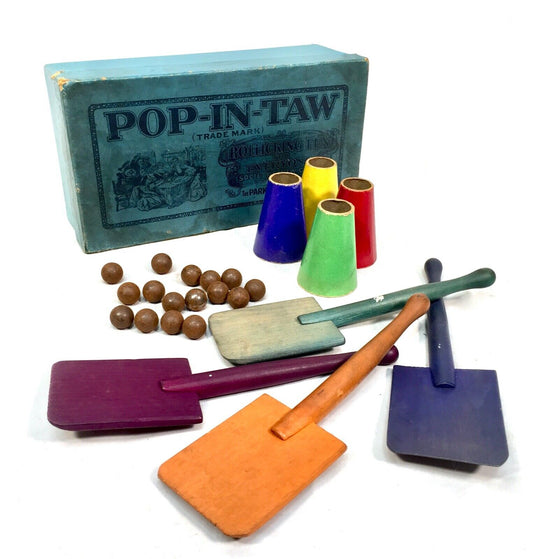 Vintage Edwardian Tabletop Parlour Game by Parker Bros - Pop-in-Taw c.1907