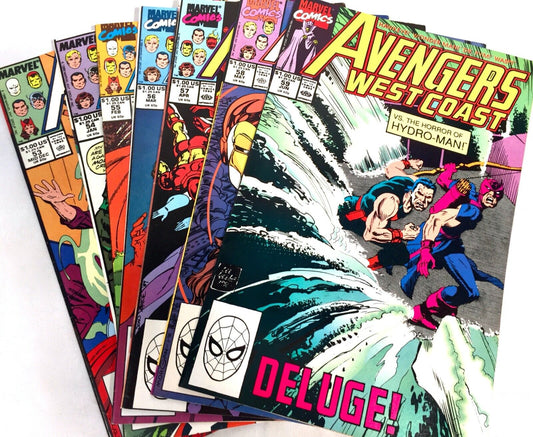 Vintage Comic Books - Marvel The Avengers West Coast Issue No 53 - 59 / 1990s