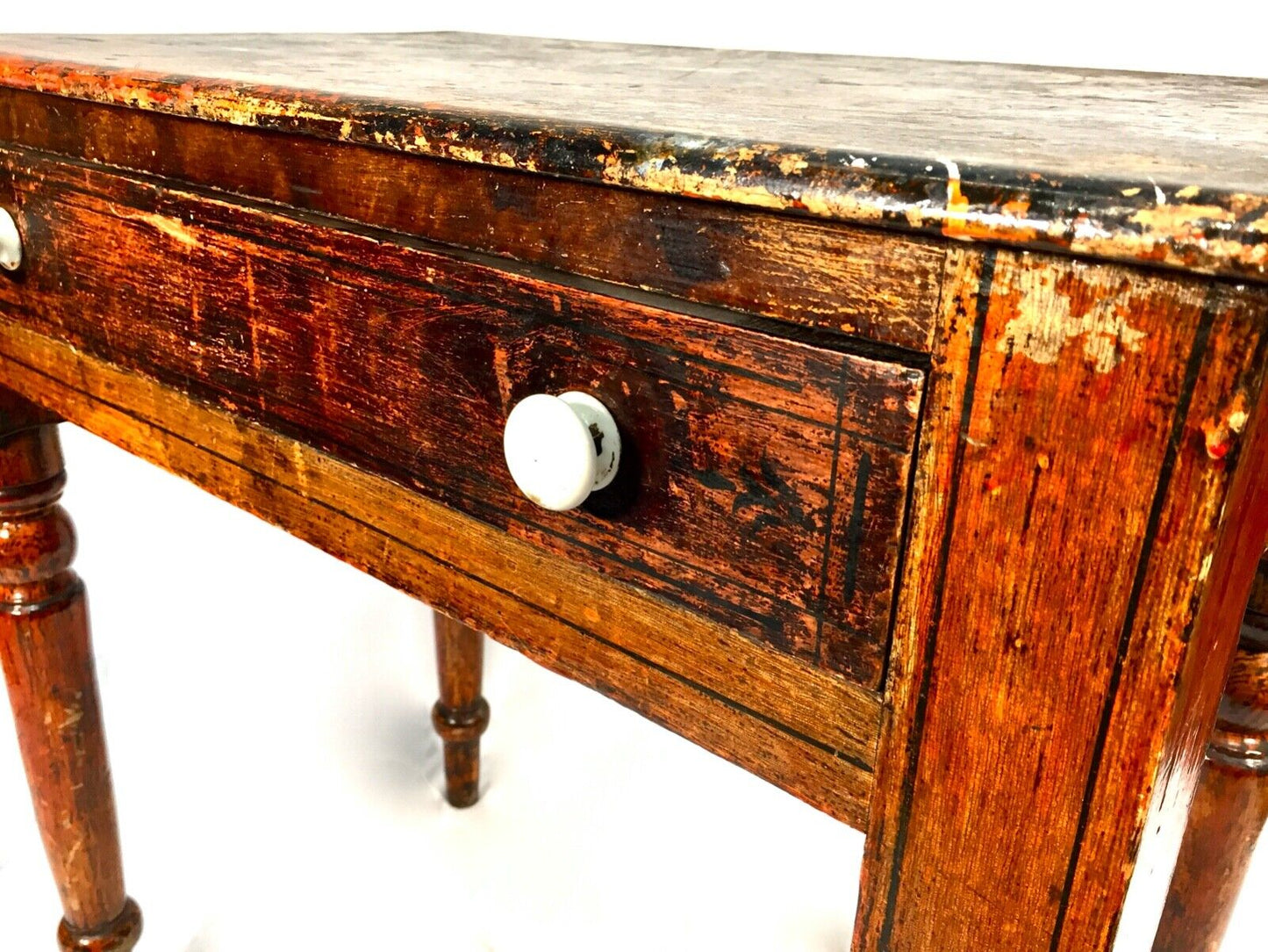 Antique Rustic Hardwood Table Sideboard / Entrance Hall Desk c.1900