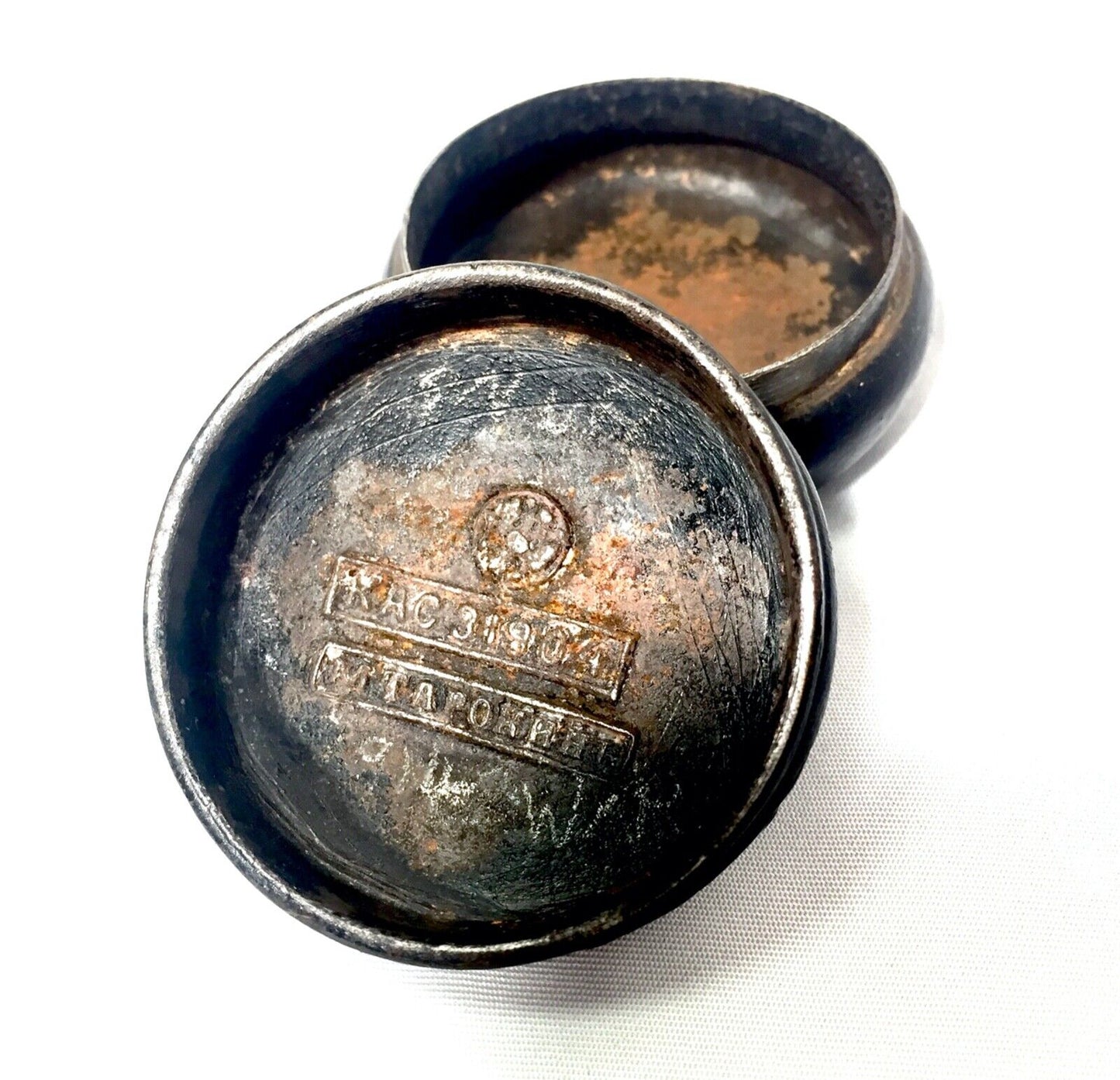 Antique Early 20th Century Hand Made Iron Snuff / Pill Pot / Box / Trinket c1914