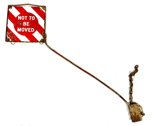 Antique Railway Enamel Sign Not To Moved On the Original Carriage Mount Bracket