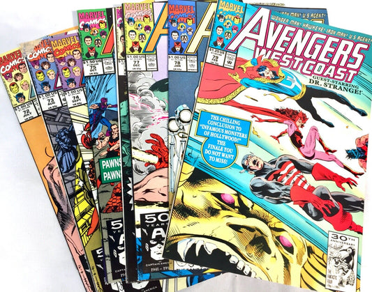 Vintage Comic Books - Marvel The Avengers West Coast Issue No 72 - 79 / 1990s