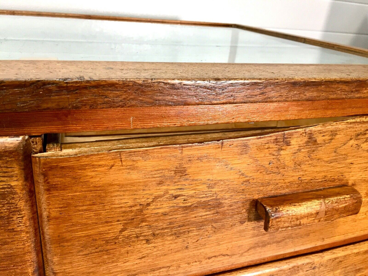 Antique Large Oak Haberdashery Cabinet Chest of Drawers / Shop Used / c.1930