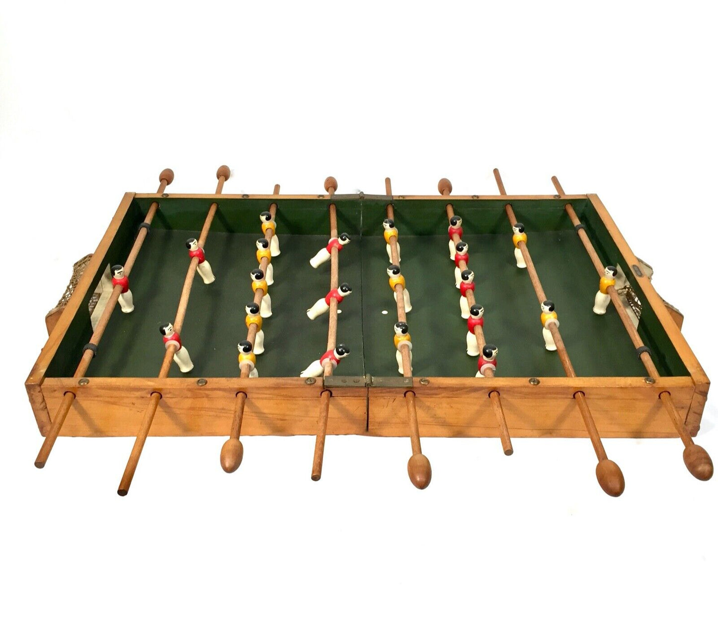 Antique French 1930s Folding Tabletop Football Foosball Game / Art Deco / Wooden