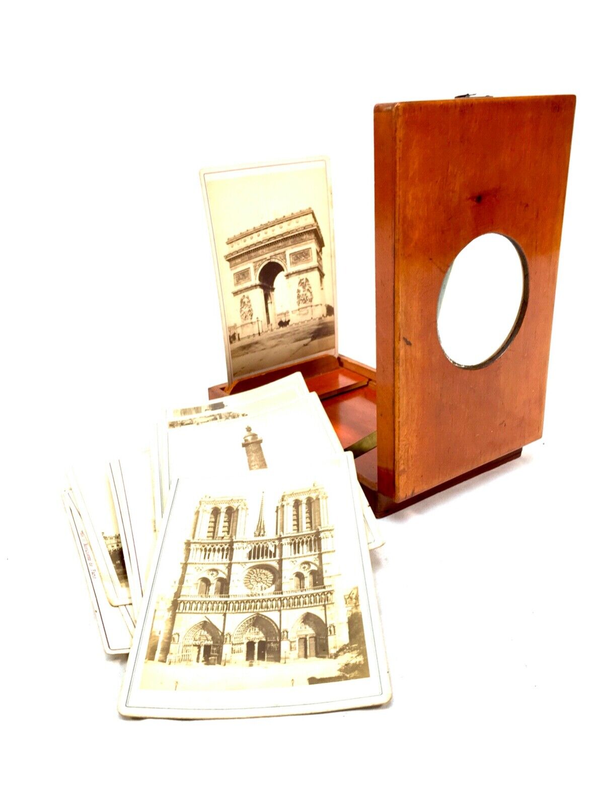 Antique Wooden Photo Picture Postcard Scope Viewer / Graphoscope c.1920