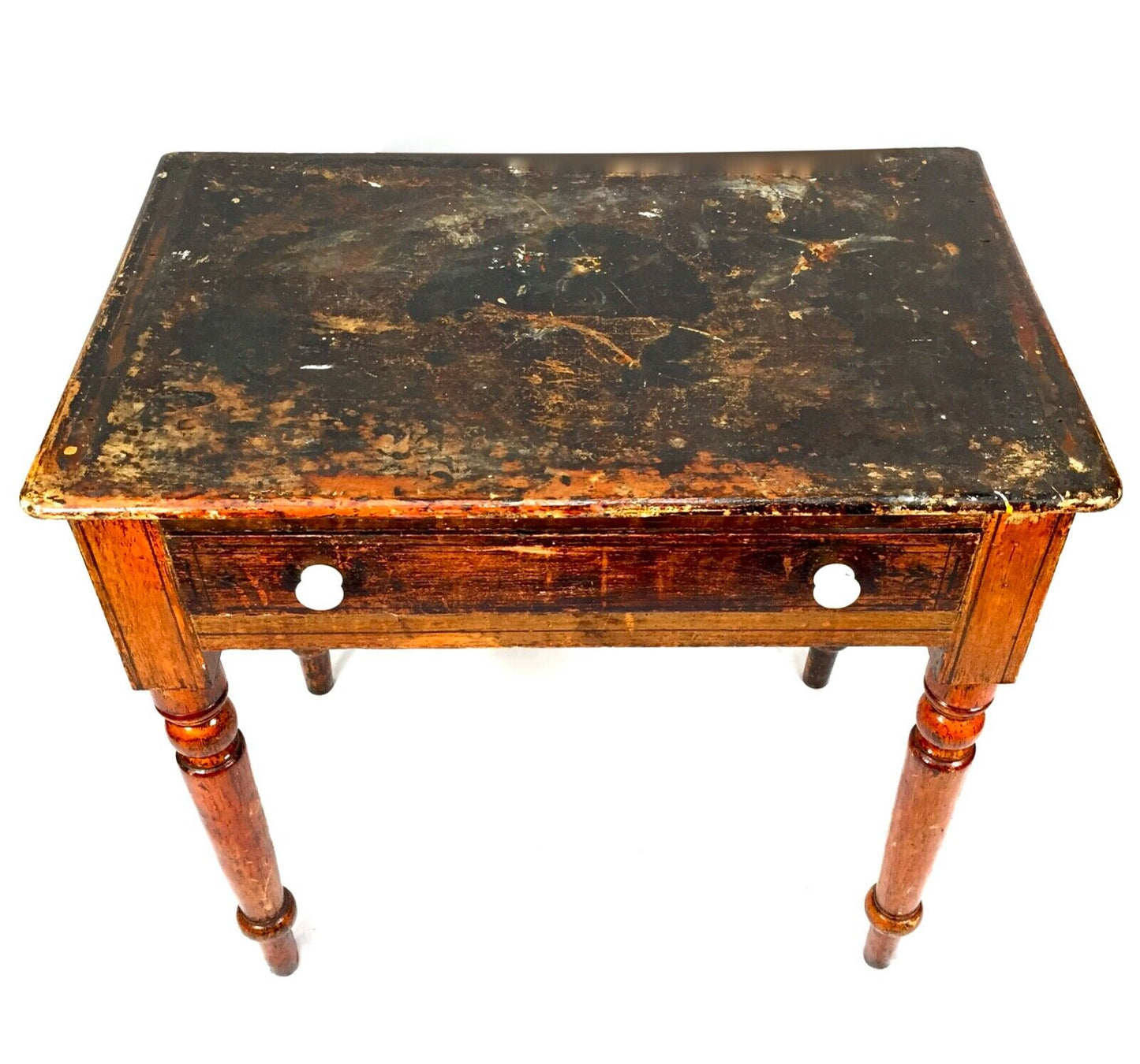 Antique Rustic Hardwood Table Sideboard / Entrance Hall Desk c.1900