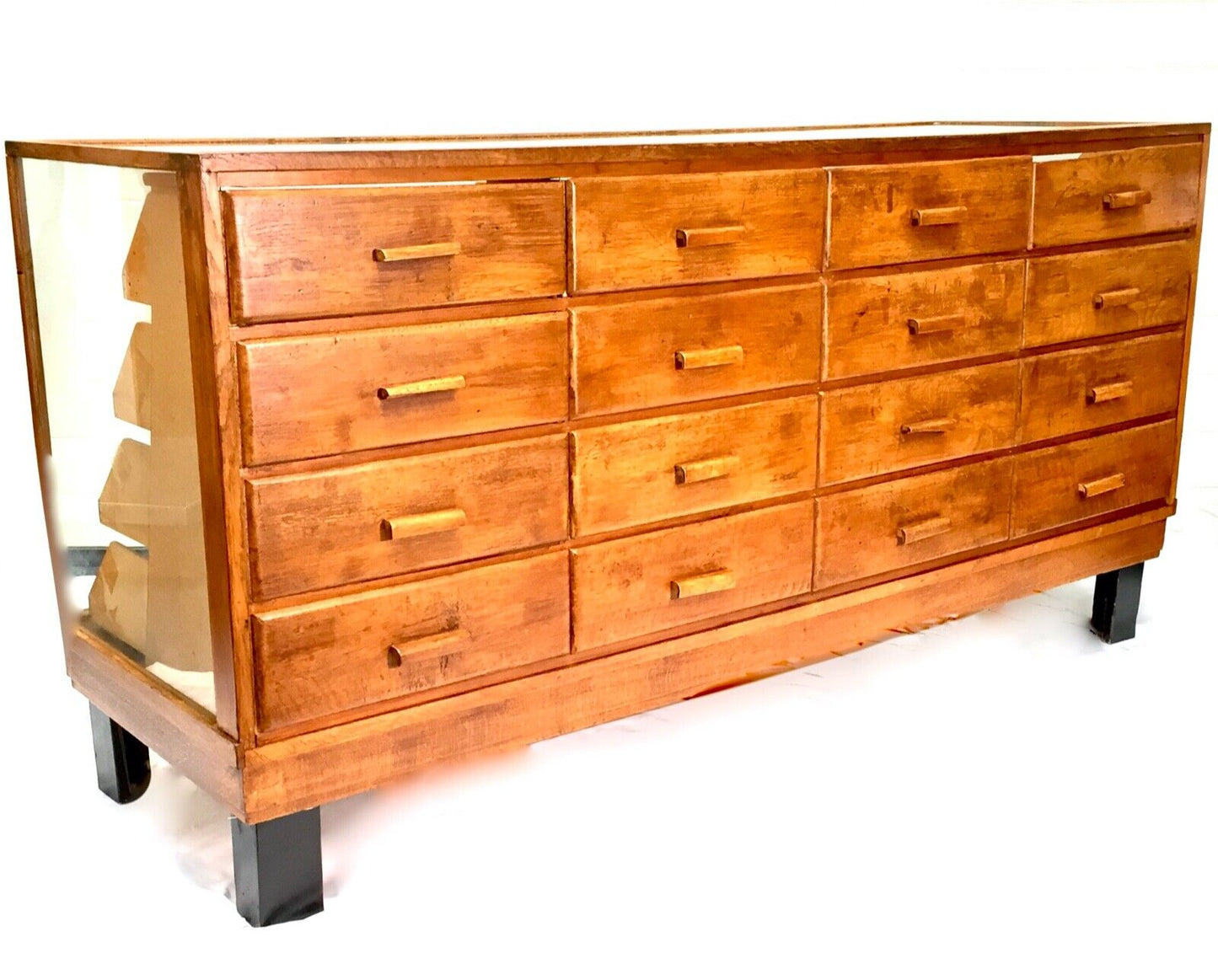 Antique Large Oak Haberdashery Cabinet Chest of Drawers / Shop Used / c.1930