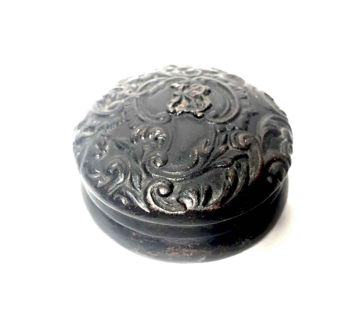 Antique Early 20th Century Hand Made Iron Snuff / Pill Pot / Box / Trinket c1914