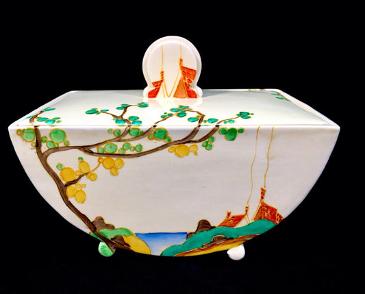 Clarice Cliff Secrets Biarritz Tureen Biscuit Jar / Art Deco / Antique / Bizarre