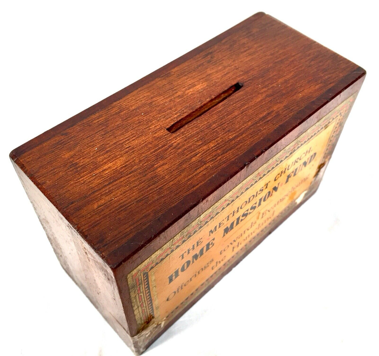 Antique Wooden Church Missionary Society Box Collection / Offering Box c.1900.