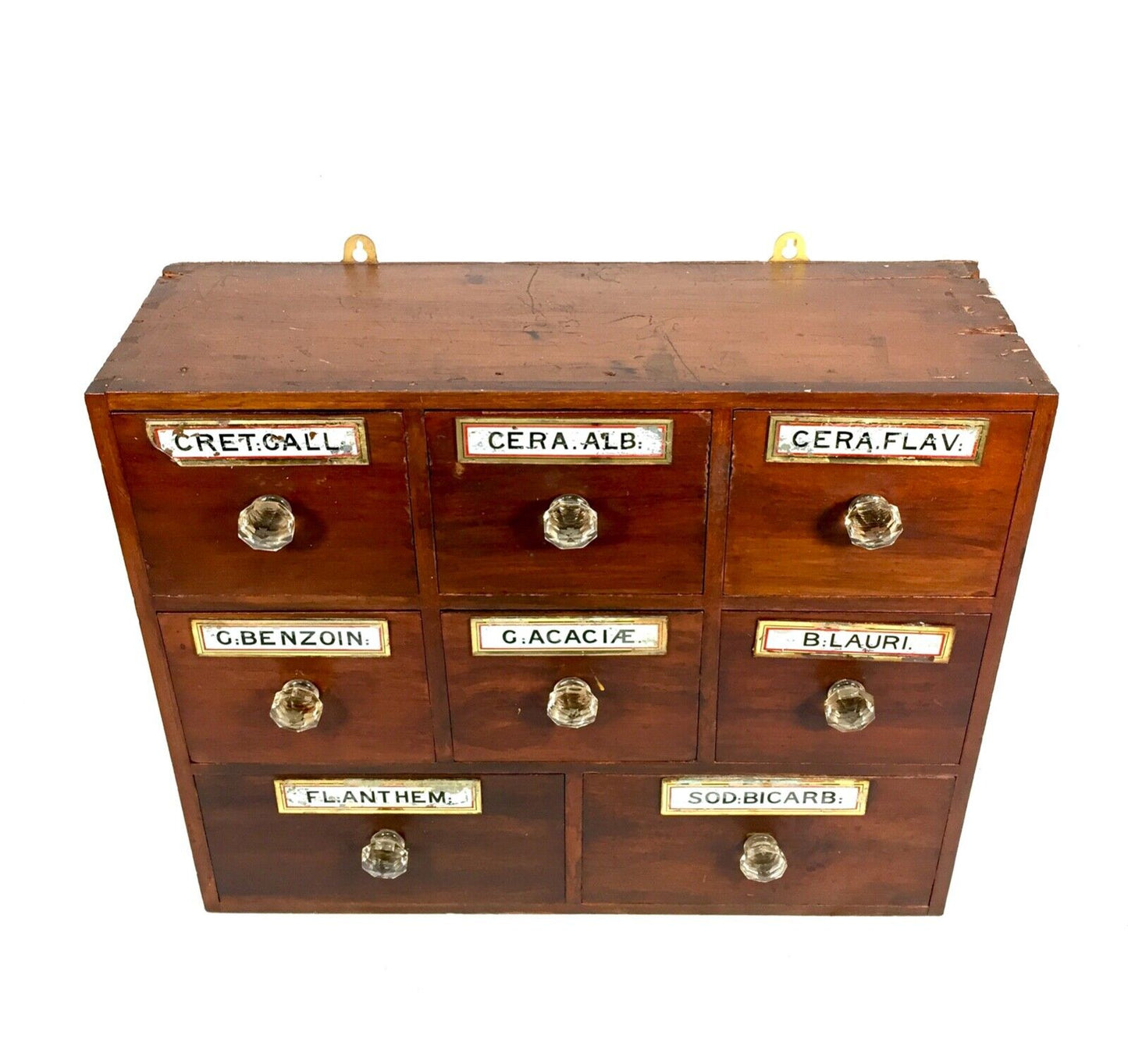 Antique Bank of Victorian Mahogany Stained Pine Apothecary Chemist Shop Drawers.