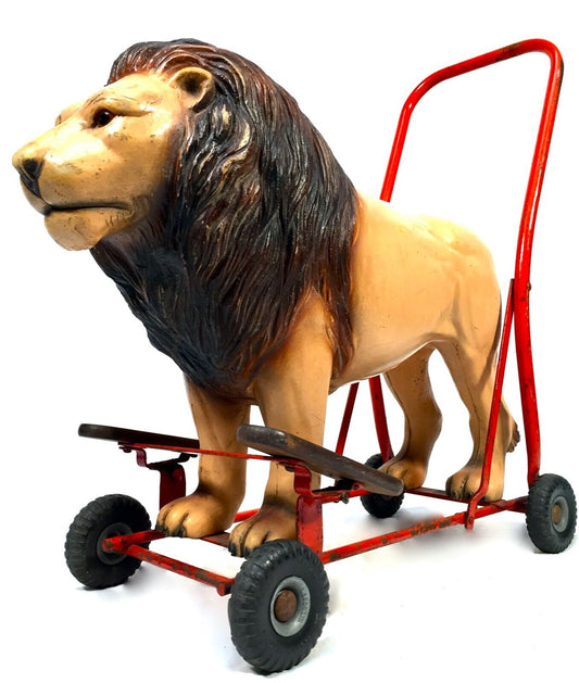 Vintage 1950s Triang Ride on & Push Along Lion Toy / Tri-ang / Antique