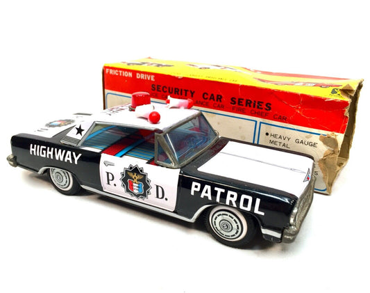 Vintage Toy - Bandai Tin Highway Patrol Car With Box / Made in Japan / 1960s