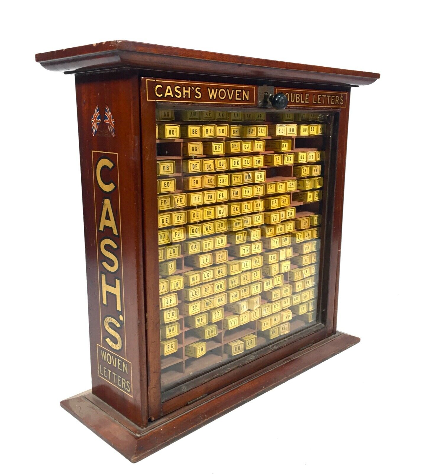 Antique Advertising - Shop Display Wooden Cash's Haberdashery Cabinet & Contents