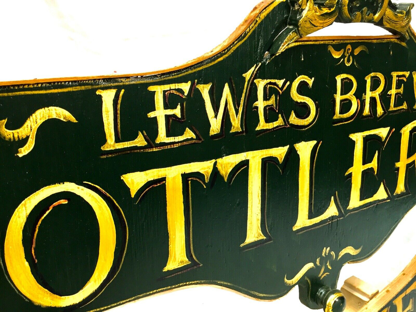 Vintage Advertising Sign for Lewes Brewery Paint on Wooden Board / Large Antique