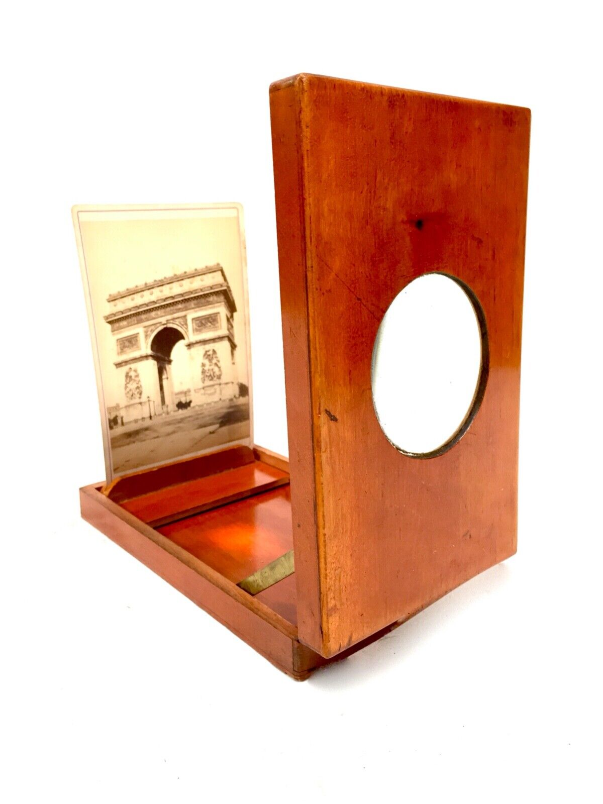 Antique Wooden Photo Picture Postcard Scope Viewer / Graphoscope c.1920