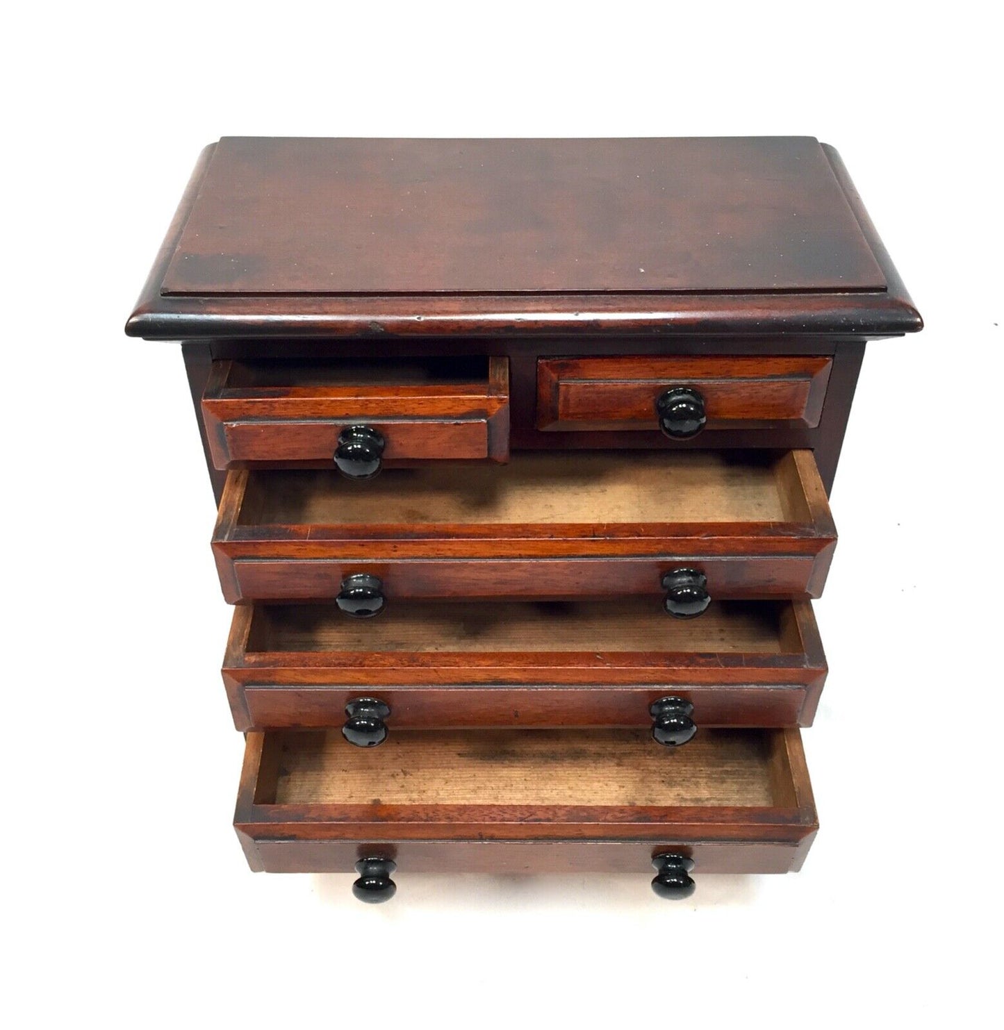 Antique Miniature 19th Century Wooden Chest of Drawers / Apprentice Furniture