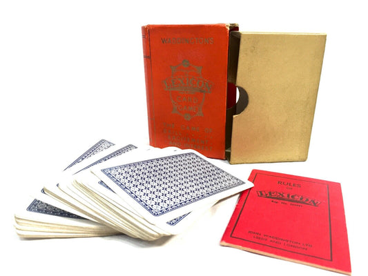 Antique 1930s Lexicon Card Game by Waddingtons / Complete Set & Boxed