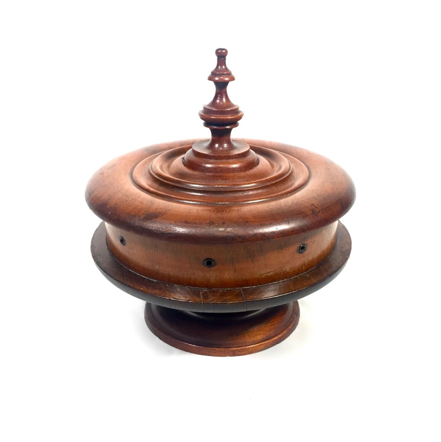 Victorian Mahogany Treen Sewing Stand - Tabletop Revolving Cotton Spool Holder