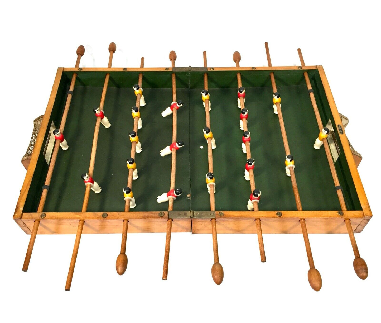 Antique French 1930s Folding Tabletop Football Foosball Game / Art Deco / Wooden