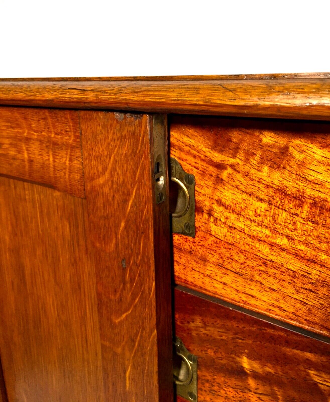 Antique 19th Century Wooden Oak Floor Standing Collectors Cabinet Chest Drawers