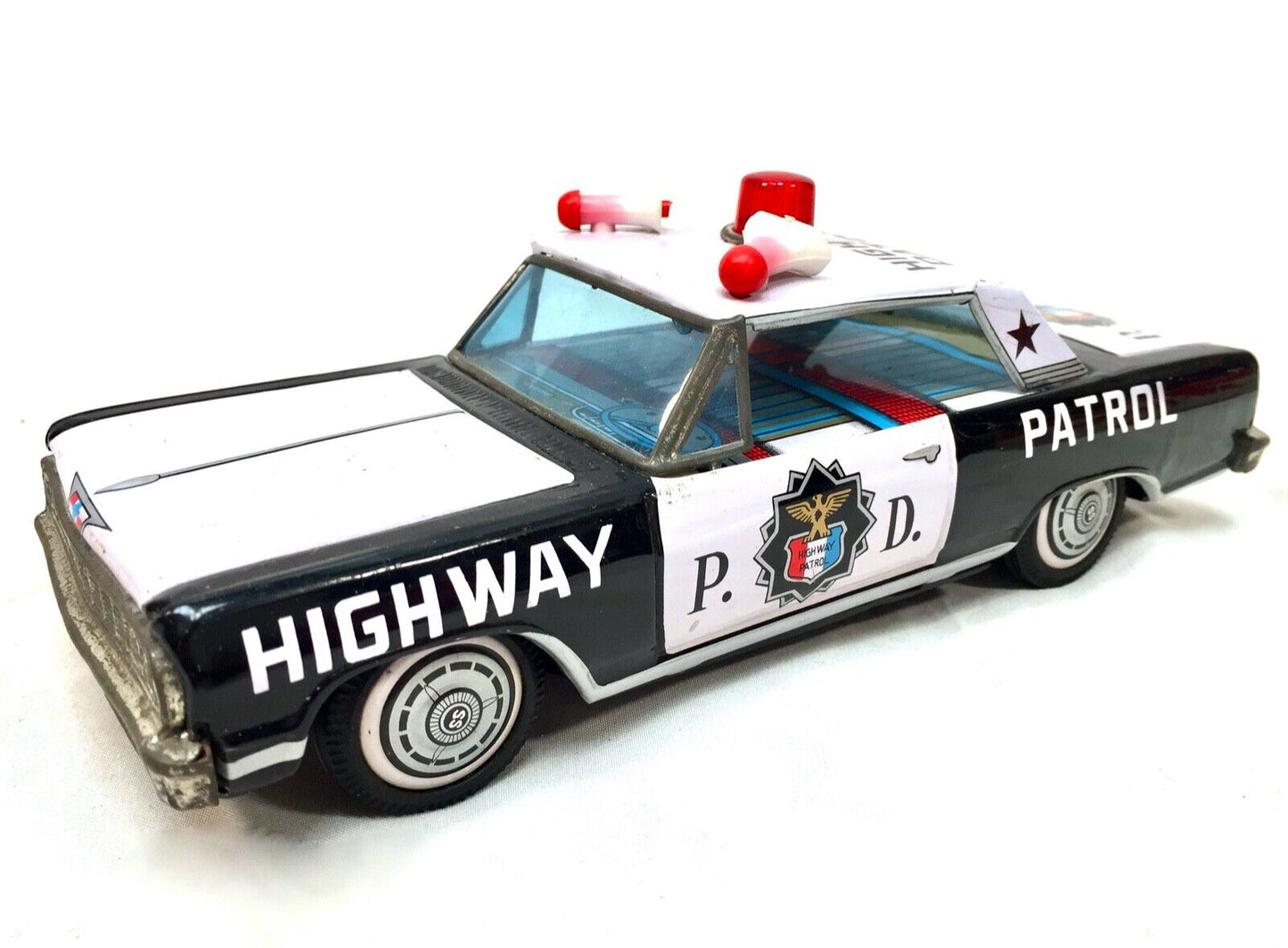 Vintage Toy - Bandai Tin Highway Patrol Car With Box / Made in Japan / 1960s