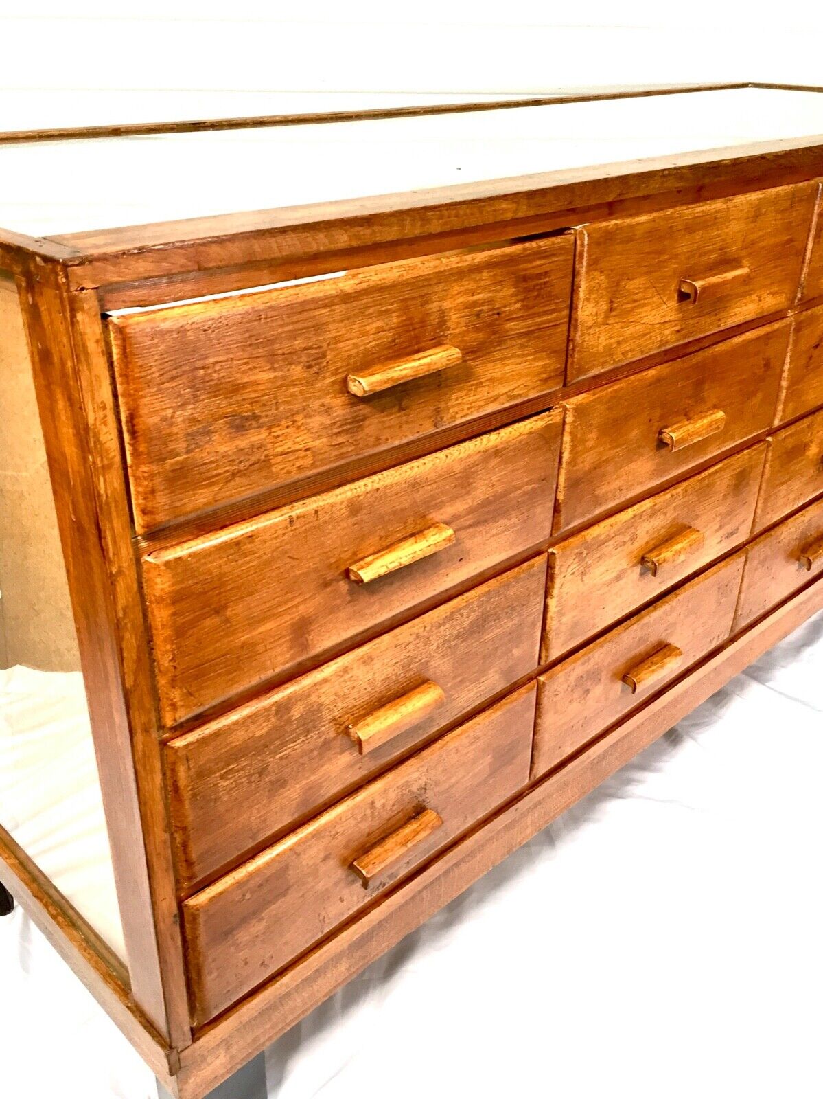 Antique Large Oak Haberdashery Cabinet Chest of Drawers / Shop Used / c.1930