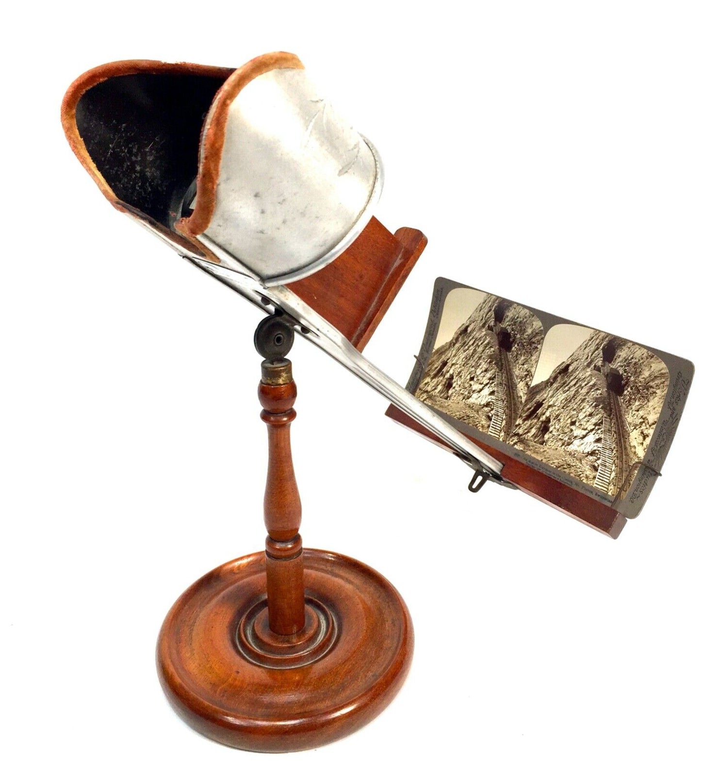 Antique Early 20th Century Tabletop Stand Mounted Stereo Viewer Stereoscope 1900