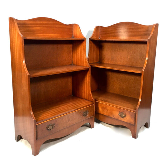 Vintage 1980s Pair of Wooden Book Shelves / Bookcase / Display / Free Standing