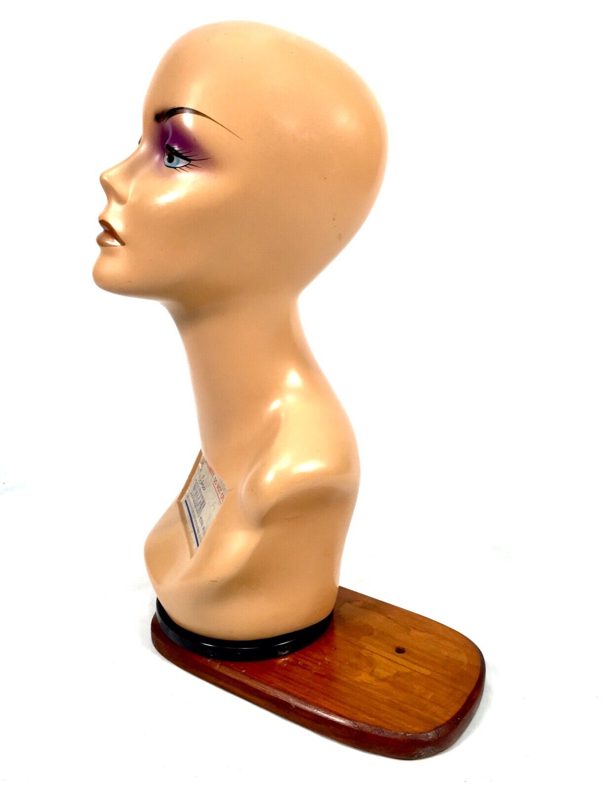 Antique Advertising - 1950s Art Deco Countertop Mannequin Head Hat Shop Display