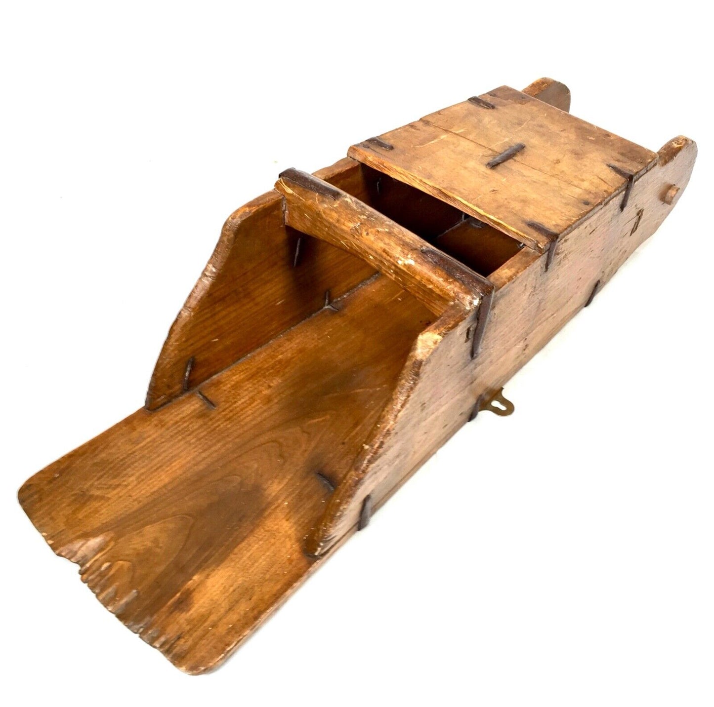 Antique Wooden 19th Century Grain Scoop / Rustic Kitchen Decor / Baguette Holder