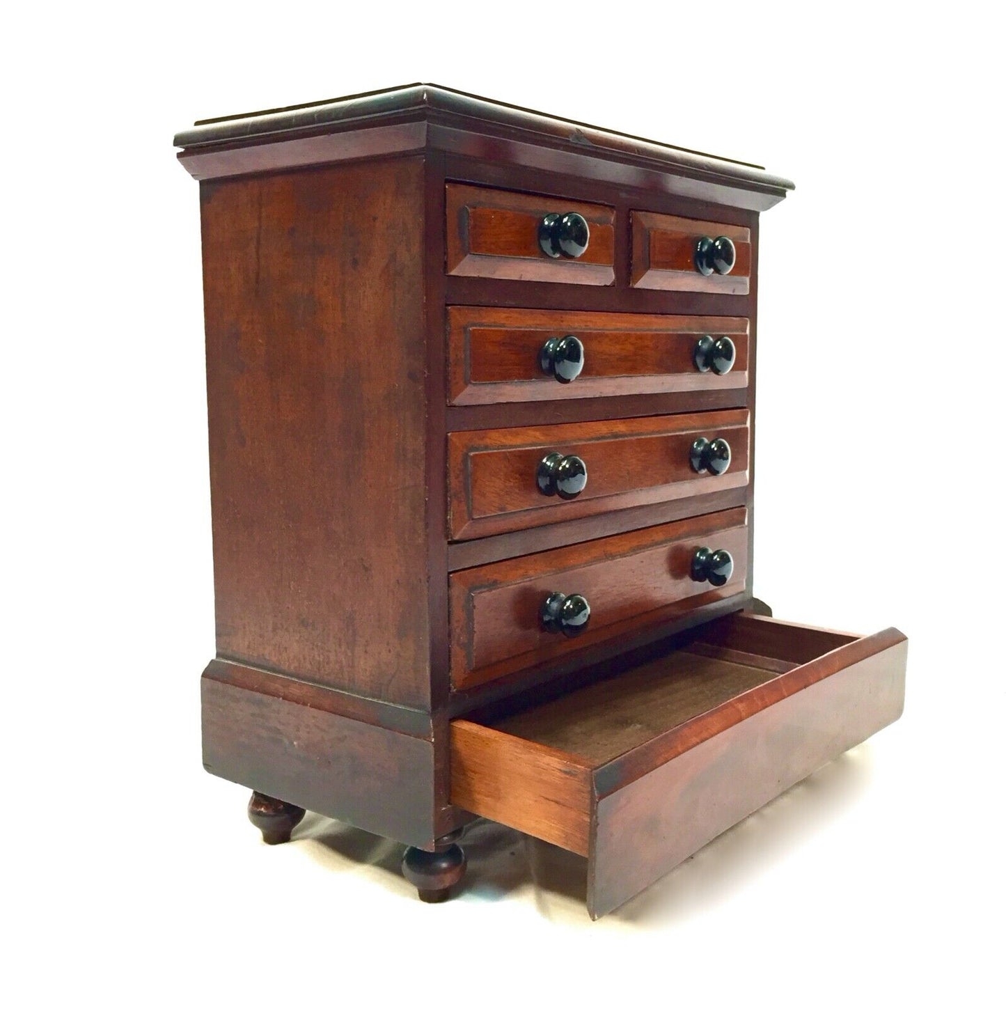 Antique Miniature 19th Century Wooden Chest of Drawers / Apprentice Furniture