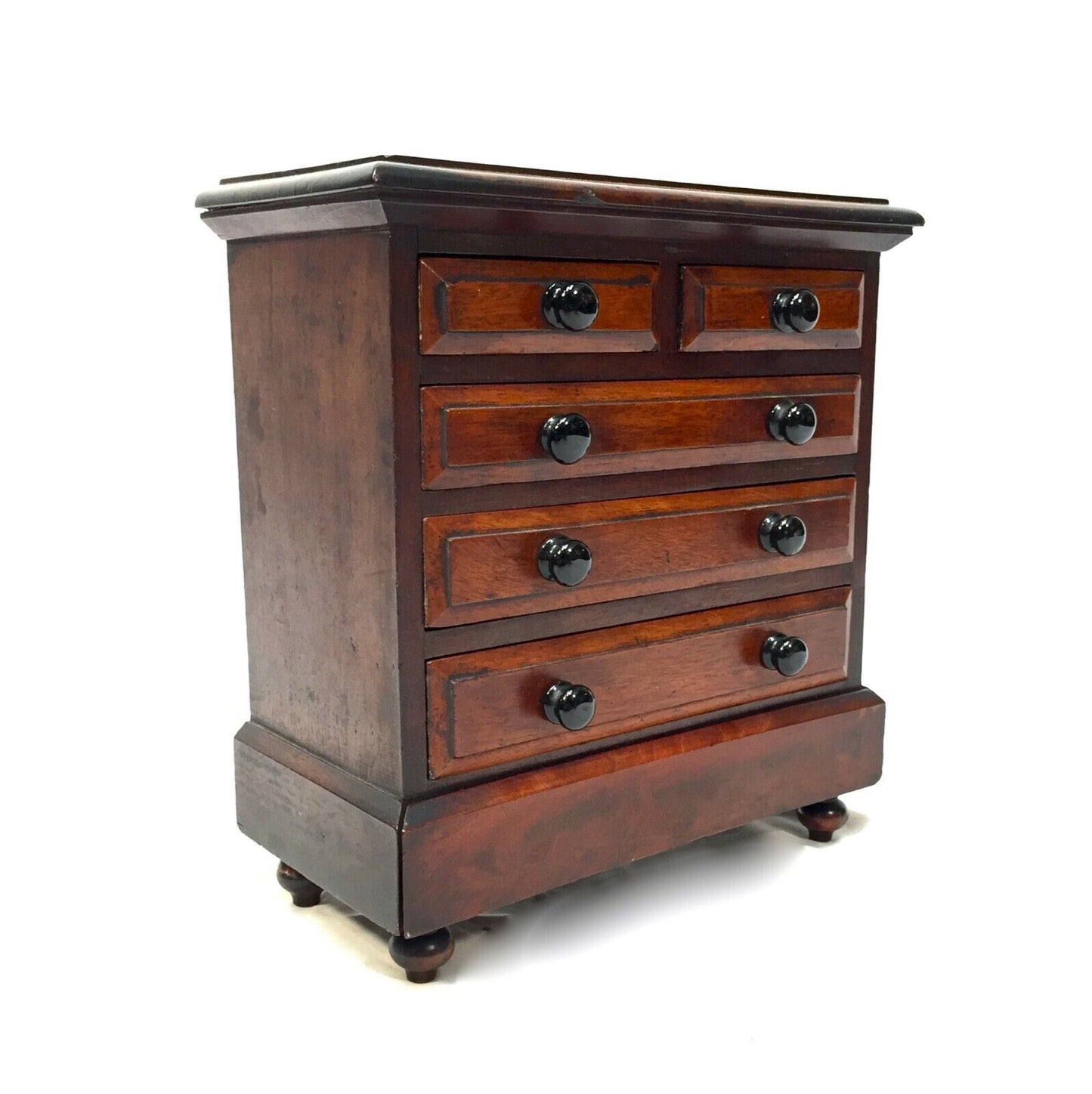 Antique Miniature 19th Century Wooden Chest of Drawers / Apprentice Furniture