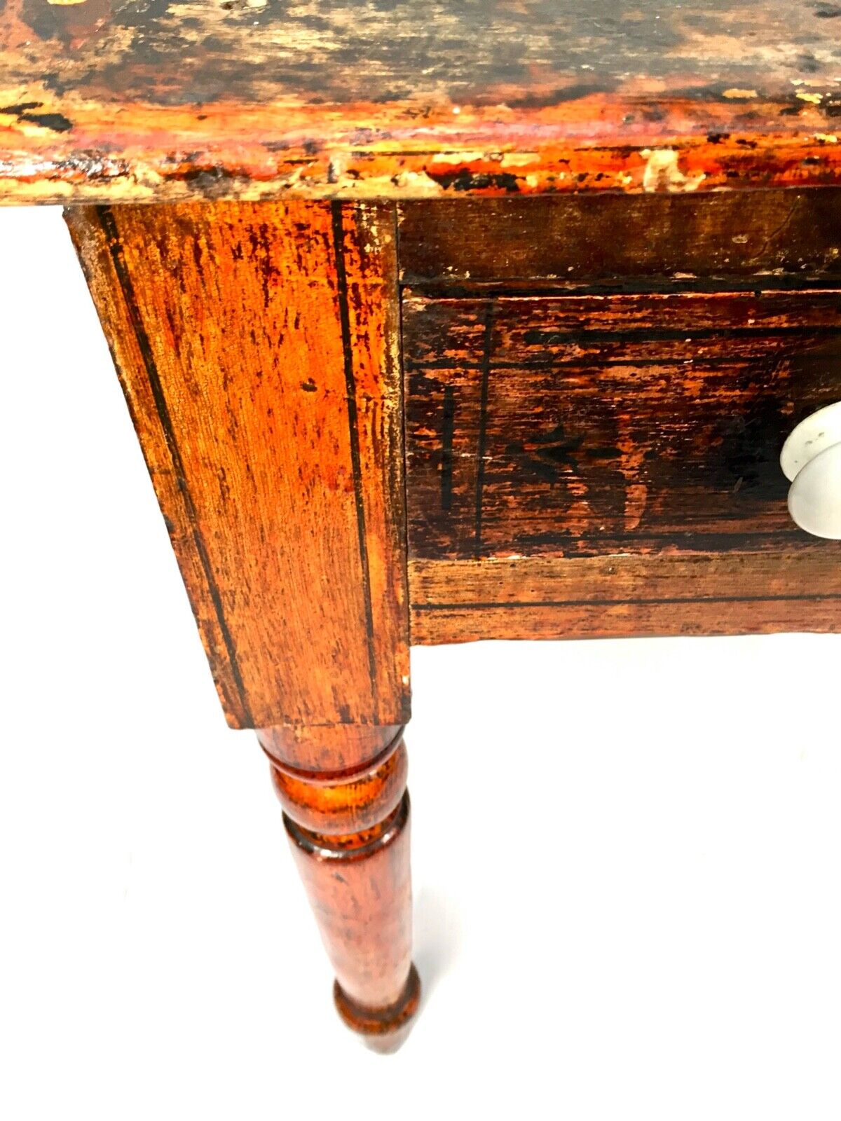 Antique Rustic Hardwood Table Sideboard / Entrance Hall Desk c.1900