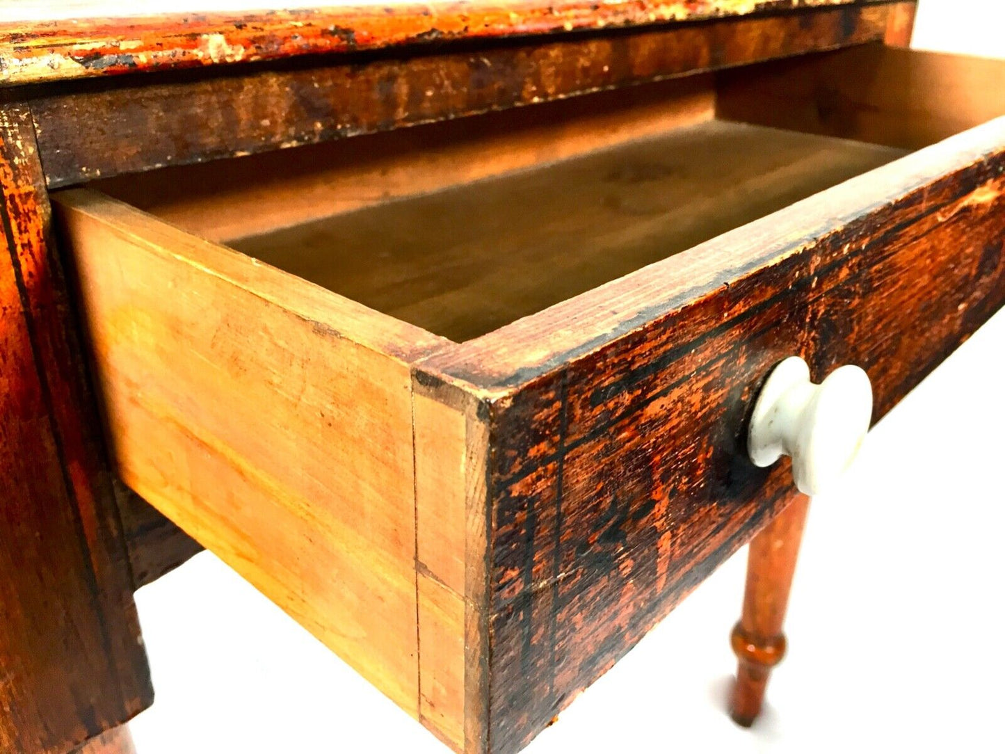 Antique Rustic Hardwood Table Sideboard / Entrance Hall Desk c.1900