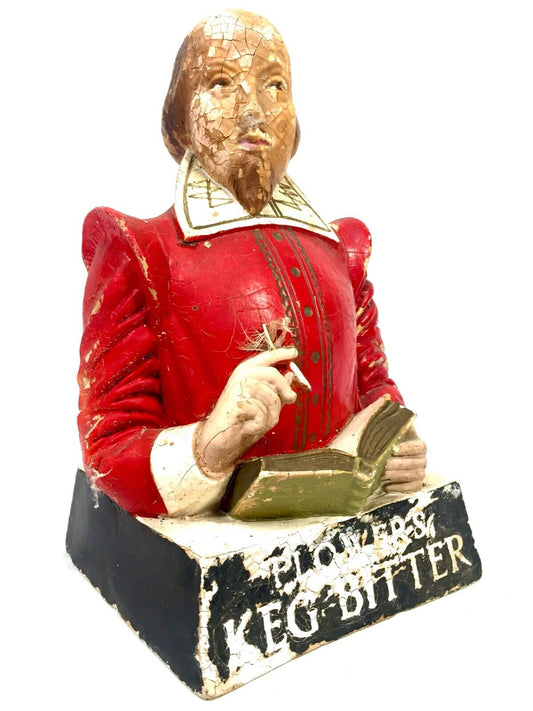 Antique Advertising - Flowers Keg Bitter Brewery Pub Shop Display Plaster Figure