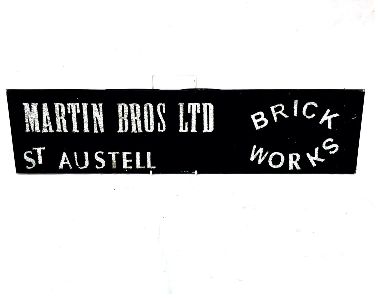 Vintage Glass Window Sign -  Salvaged - Martin Bros Ltd St Austell Brick Works