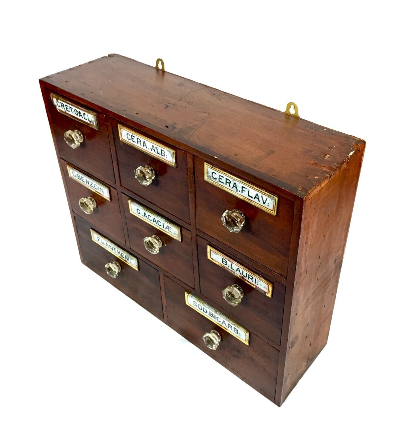 Antique Bank of Victorian Mahogany Stained Pine Apothecary Chemist Shop Drawers.