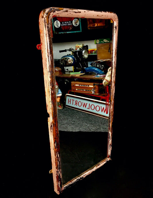 Antique Large Size Vertical Wall Mirror / Hand Painted / Fairground Style Retro