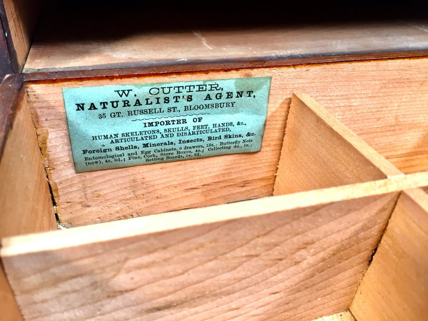 Antique 19th Century Wooden Tabletop Collectors Cabinet Chest of Drawers c.1880