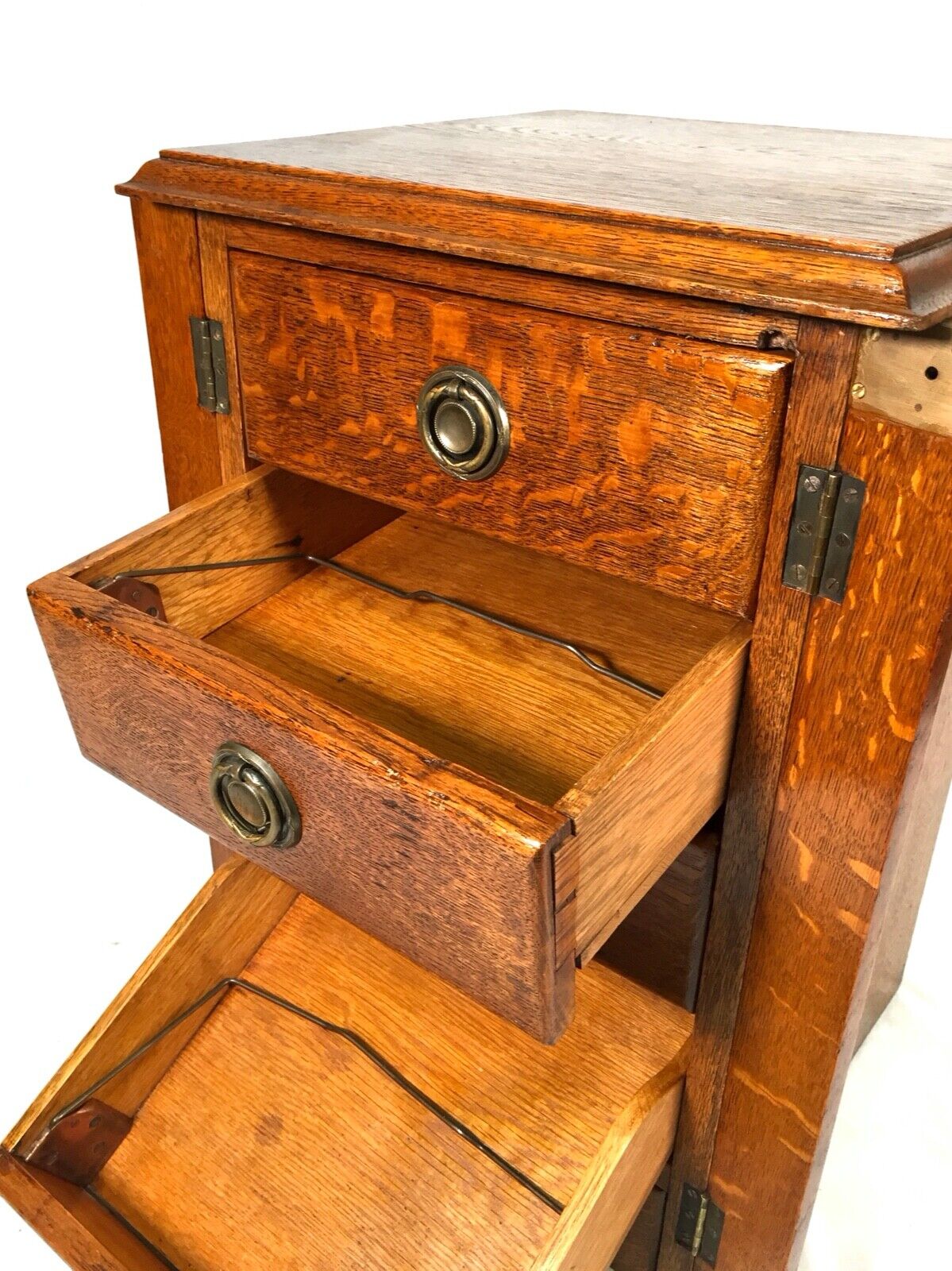 Antique 20th Century Wooden Oak Tabletop Chest of Filing Drawers / Cabinet