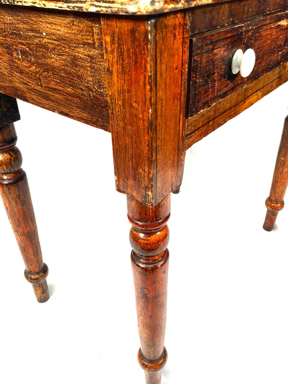 Antique Rustic Hardwood Table Sideboard / Entrance Hall Desk c.1900