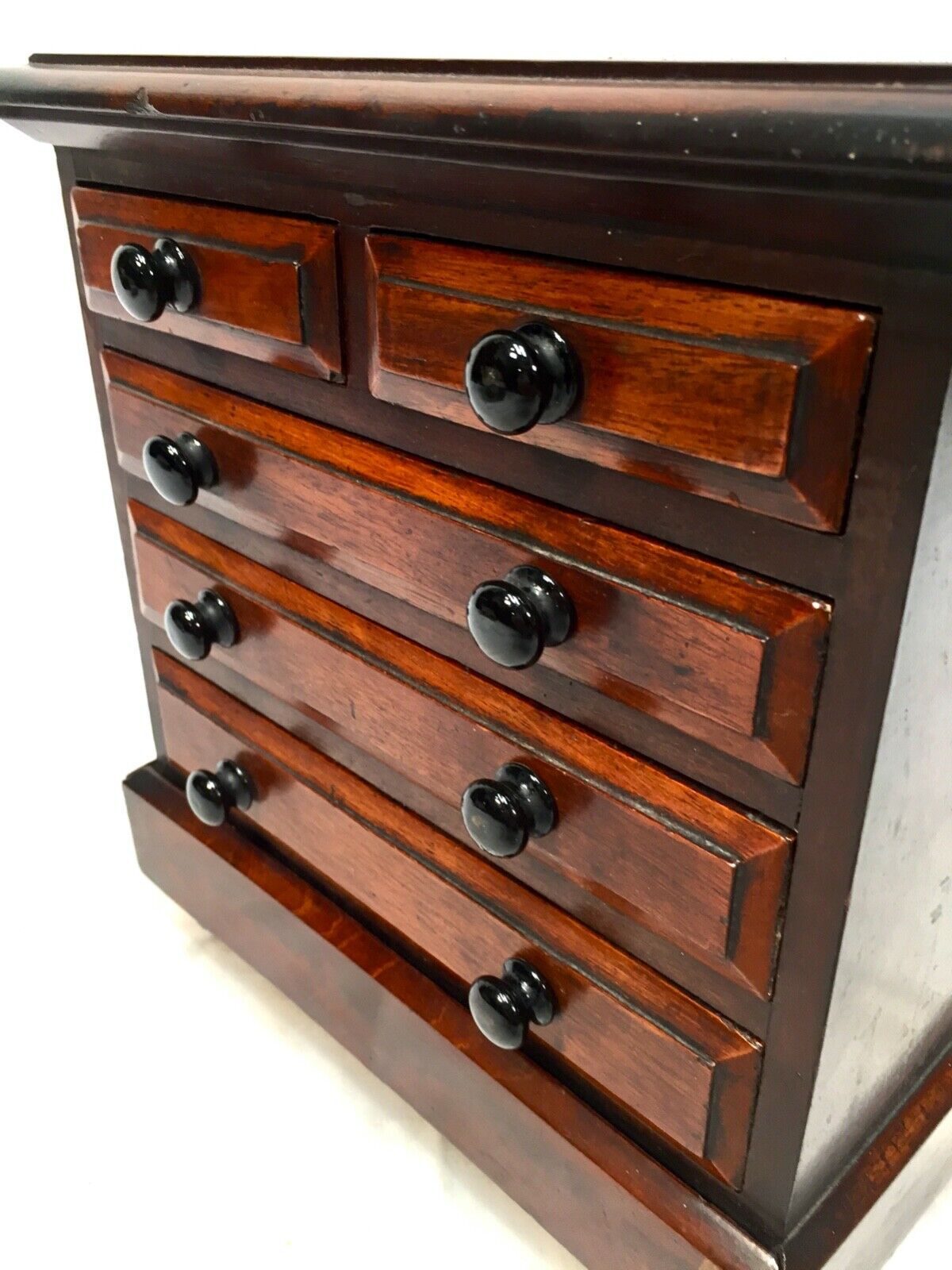 Antique Miniature 19th Century Wooden Chest of Drawers / Apprentice Furniture