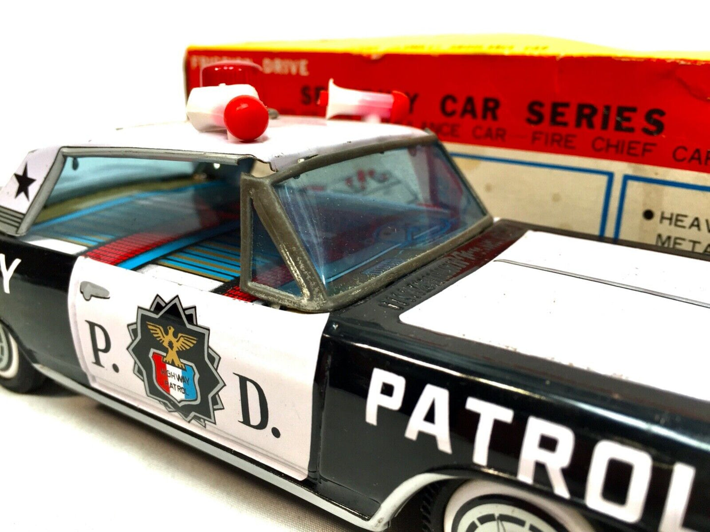 Vintage Toy - Bandai Tin Highway Patrol Car With Box / Made in Japan / 1960s